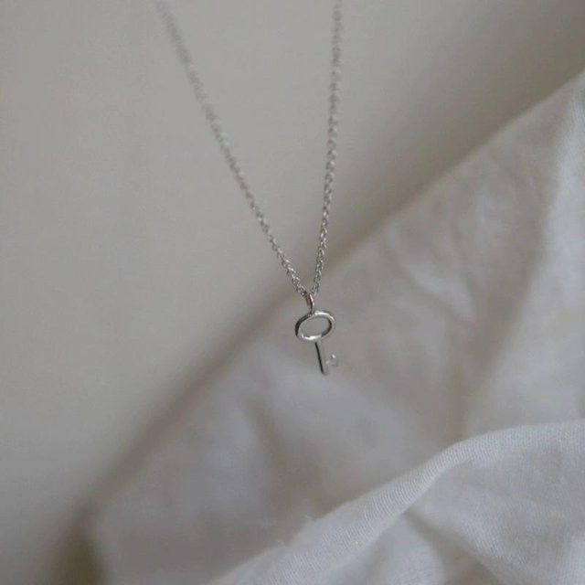 Halskette Lucky Star Jewelry, 925 Sterlingsilber, Schlüssel, Unisex, grau - Bild 1