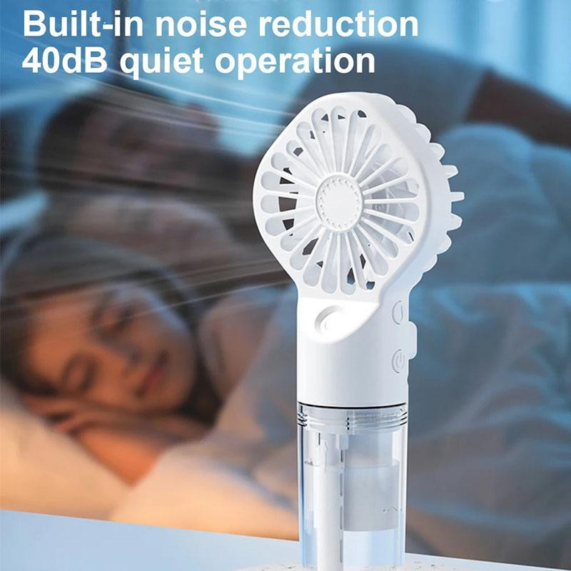 AlongChoice Tragbarer Luftbefeuchter-Ventilator mit USB-Wiederaufladung und Wassersprühfunktion in Rosa - Bild 2
