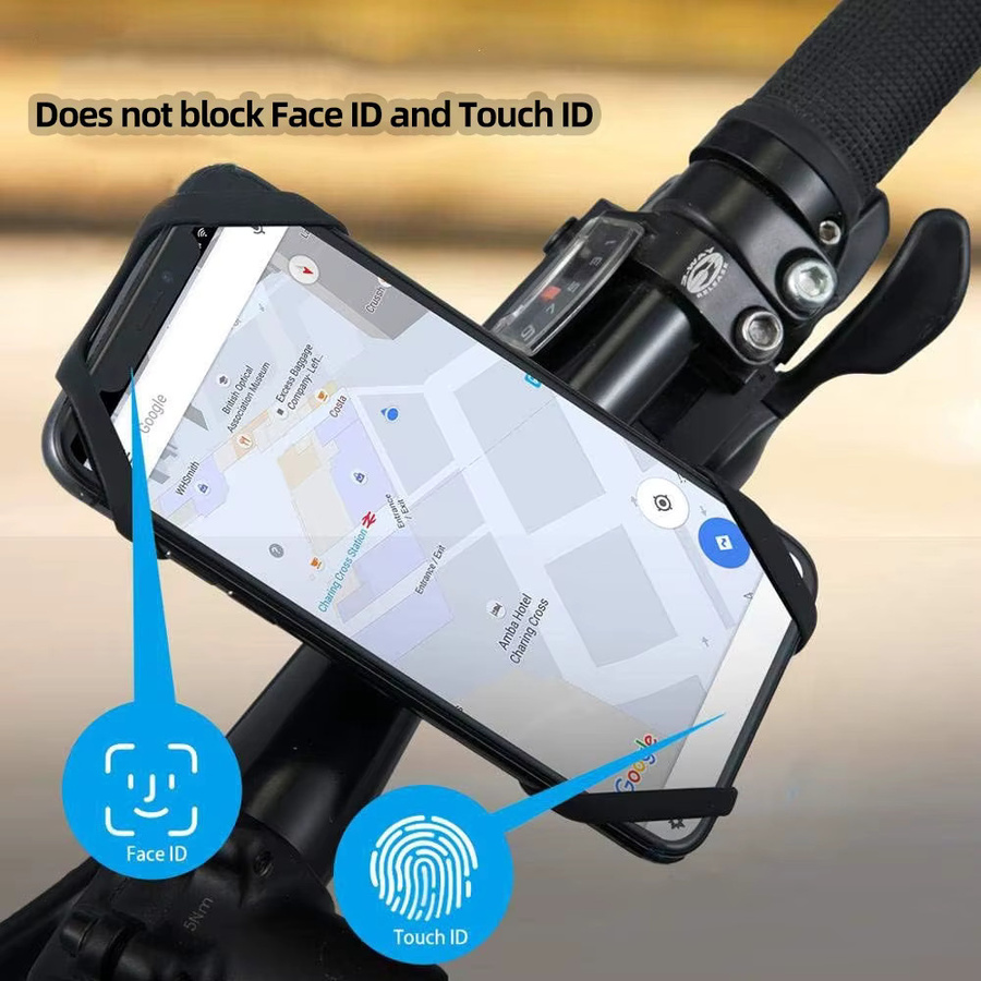 EXSKOF Elastisches Schutznetz Handyhalter Tether Mount in Schwarz mit Silikon-Sicherheitsbändern für iPhone, Samsung und Mi Smartphones - Bild 3