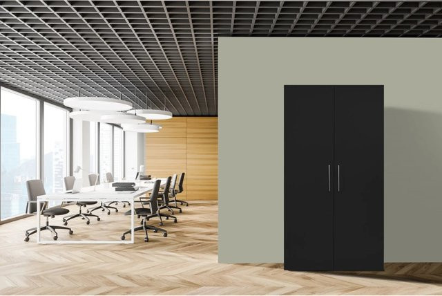 Respekta Schrankküche SKWSMIC reversibel in Schwarz-Weiß matt, B/T/H: 104,0 x 67,0 x 193,0 cm - Bild 1