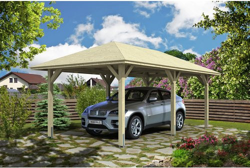 Skanholz Carport Taunus in Natur Braun B/T: 374 x 656 cm, Firsthöhe: 314 cm - Bild 2