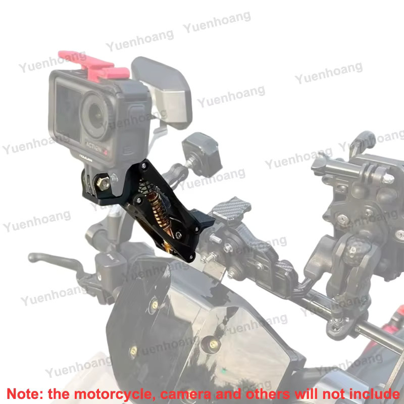 YUENHOANG Stoßdämpfender Stabilisatorarm in Schwarz für DJI Action 5 Pro, GoPro 13 und Insta360 X4 zur Nutzung mit Fahrrad- und Motorradhalterungen - Bild 4