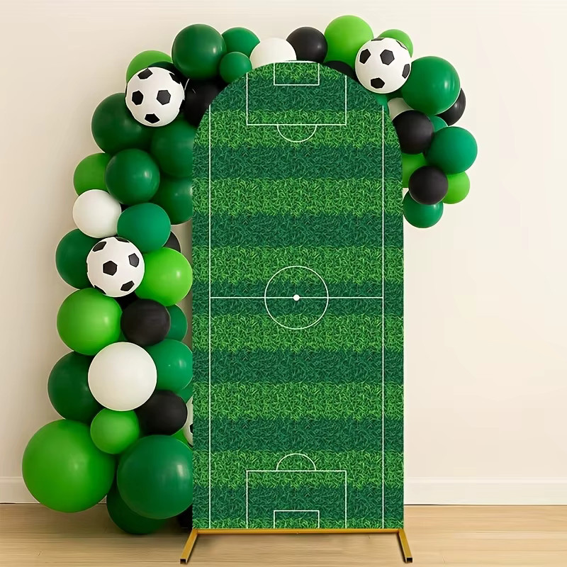 VIKAMA Fußballfeld-Bogen-Hintergrund in Grün für Fußball-Geburtstagspartys, Hochzeiten und Babypartys, Breite: 120 cm, Höhe: 50 cm - Bild 2