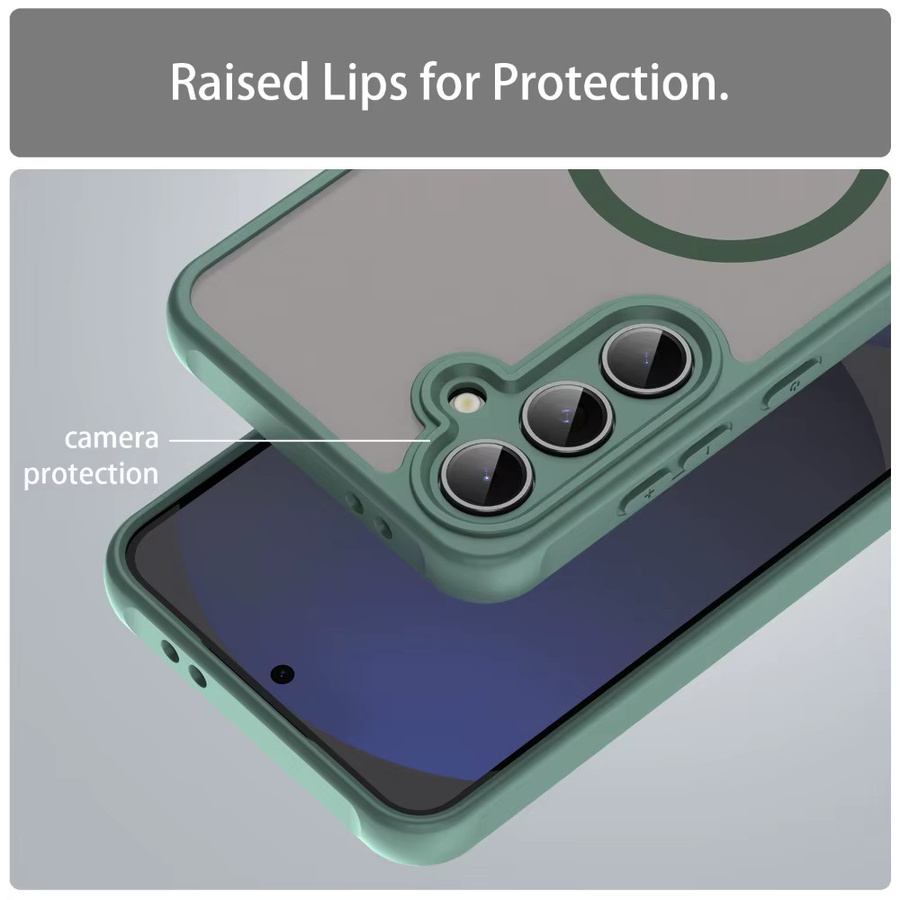 RYWILL Stoßfeste Handyhülle für Samsung Galaxy S24 Ultra, S24+, S24 FE 5G in Schwarz mit magnetischer kabelloser Ladefunktion - Bild 3