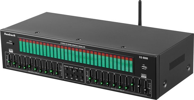 ERISU AUDIO EQ-8000 20-Band-Grafik-Equalizer mit Bluetooth 5.4 und Musikspektrumanalyse in Schwarz und Grün - Bild 1