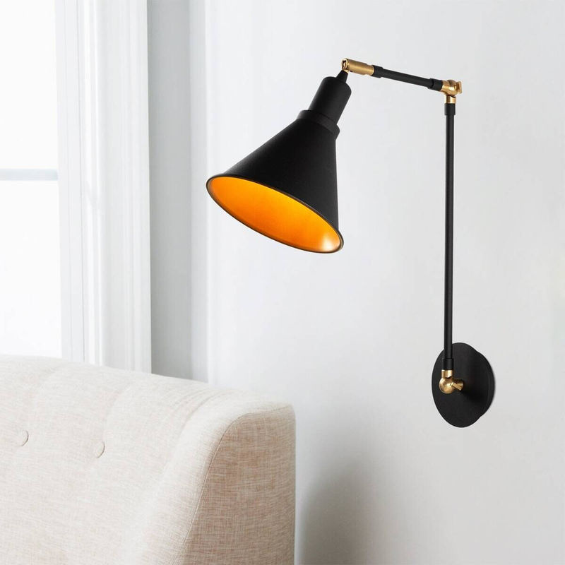 Opviq Wandleuchte aus Metall in Schwarz, modern, E27, B/H/T: 20 x 56 x 20 cm - Bild 2