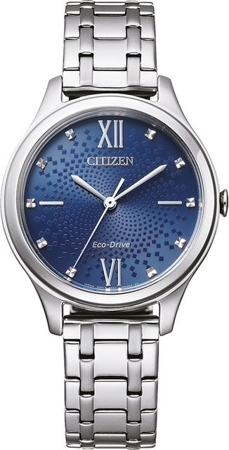 Citizen Armbanduhr, Solar, Edelstahl, Blau, 30 mm, Damen - Bild 1