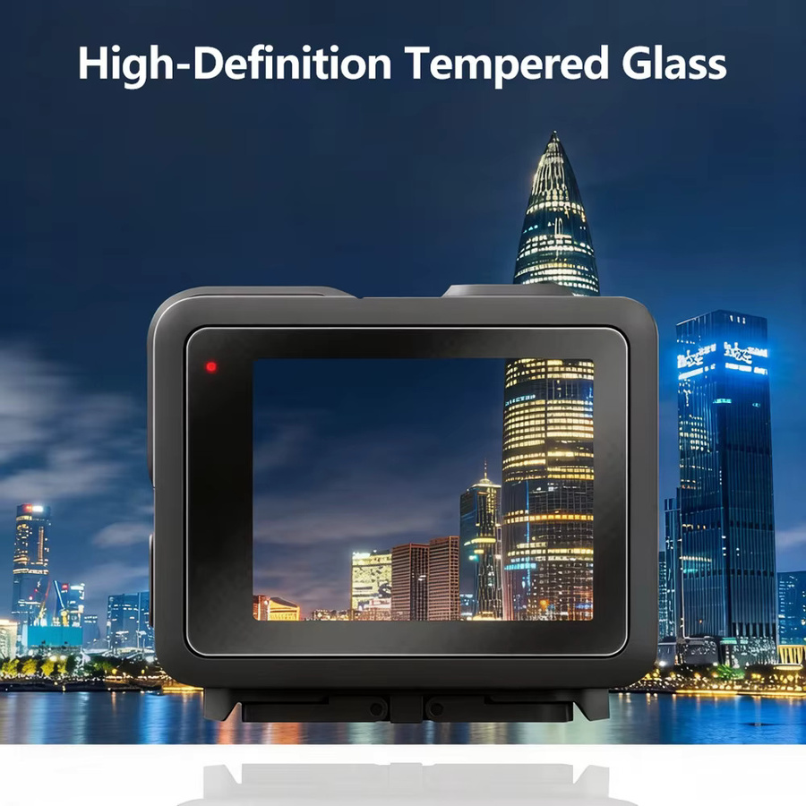 2er-Pack Displayschutzfolie aus gehärtetem Glas für GoPro Hero, transparente Objektivabdeckung, kratzfest und blasenfrei - Bild 4