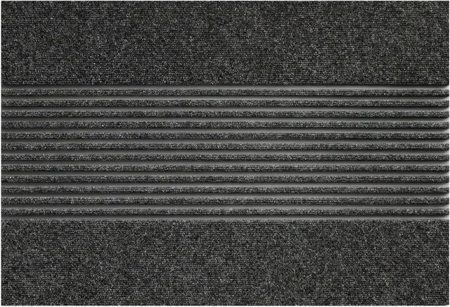 Floordirekt Schmutzfangmatte CIRCA Waschbar Rutschfest mit TPE-Rücken in Anthrazit Streifen B/T: 70 x 120 cm - Bild 1