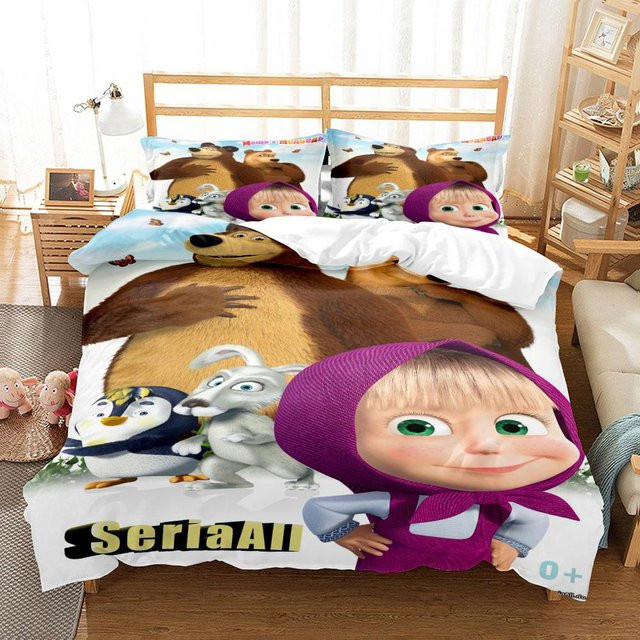 Cartoon Kinder Bettwäsche Set mit Bären-Motiv von Binchi Outdoor Product, Mehrfarbig, B/H: 150 x 220 cm - Bild 1