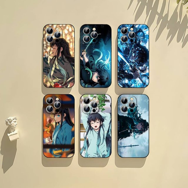 Anime Muichiro Tokito Handyhülle in Schwarz für iPhone 11 bis iPhone 17 Pro Max und weitere Modelle - Bild 1