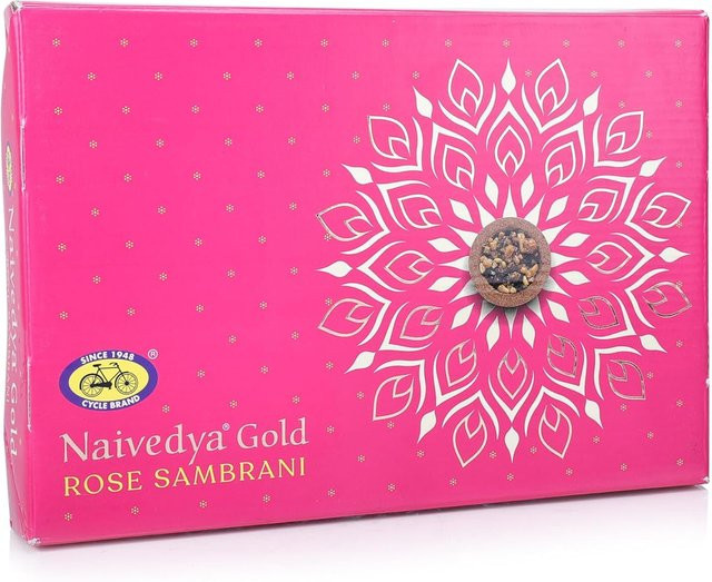 Cycle Pure Naivedya Gold Rose Sambrani Dhoop Tassen mit Halter, 18 Stück, Pink, Floral, Holzkohlefrei - Bild 1