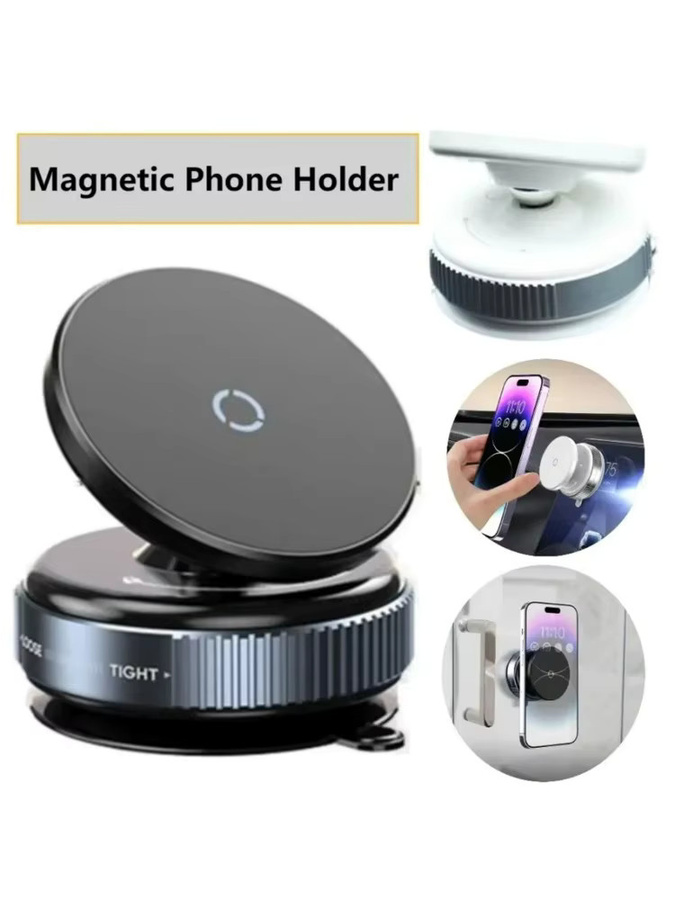 MagSafe Magnetische Auto-Telefonhalterung mit 360 Grad Rotation und Vakuum-Saugnapf in Schwarz - Bild 7