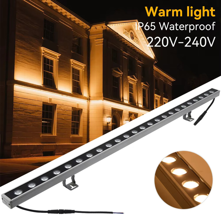 Burhui Wall Washer LED Außenstrahler Warmweiß für Hotel und Gebäude, Wasserdichter Aluminium Strahler für Innen und Außen - Bild 2