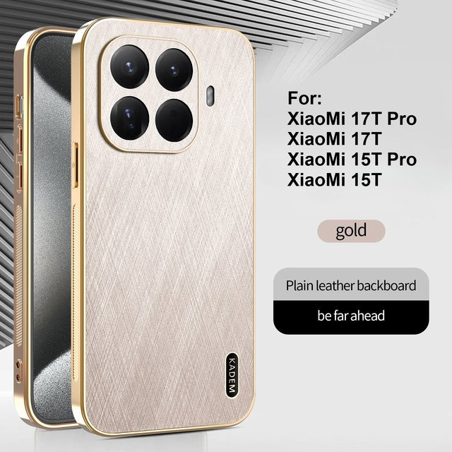 Luxus Magnetische Schutzhülle mit Gold-Seidenmuster für Xiaomi 17T, 15T Pro und 17T Pro in Gold - Bild 1