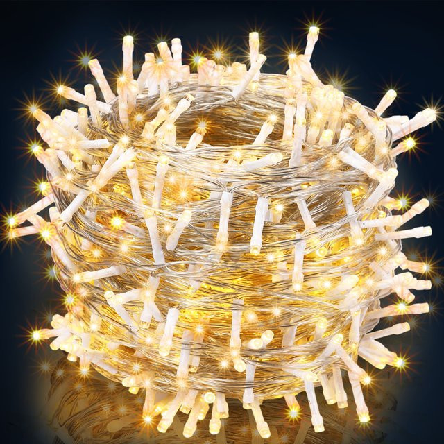 Monzana LED Weihnachts-Lichterkette Warmweiß mit 40 m Länge und transparentem Kabel, IP44 wetterfest - Bild 1