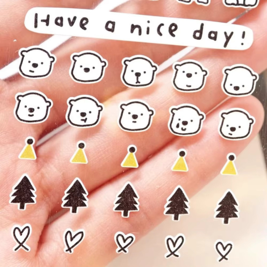 Suatelier Mini Eisbär Wald Papier Aufkleber Multicolor für Scrapbooking und Journaling - Bild 2