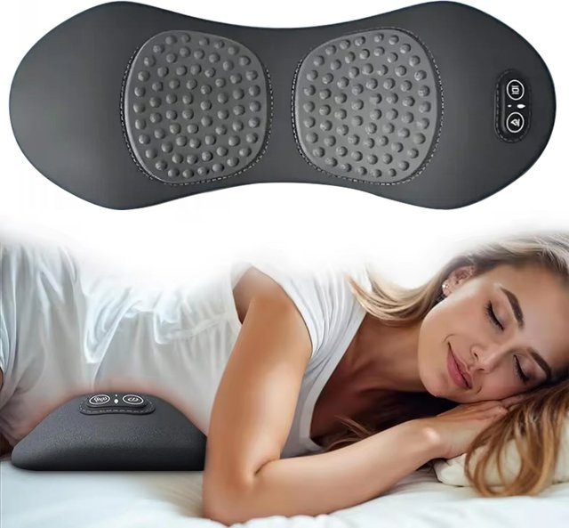 Vilnason Elektrisches Massagekissen mit Heizfunktion und Vibration in Grau zur Lendenwirbelentlastung und Rückensupport - Bild 1