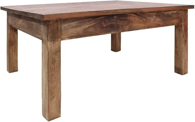 vidaXL Couchtisch aus massivem Mahagoniholz in Braun im Vintage-Stil, B/T/H: 98 x 73 x 45 cm - Bild 1