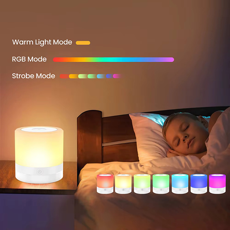 SHENZHITECH RGB LED Nachtlampe mit Fernbedienung und Touch Control, Mehrfarbiges Camping Licht für Schlafzimmer und Zelt - Bild 2