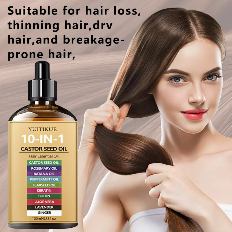 YUITIKUE Rizinusöl, Kopfhautöl mit Biotin, 100 ml, Unisex - Bild 6