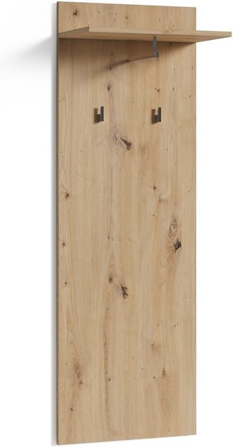 Wandpaneel byLIVING JAKOB in Eiche, Breite: 48 cm, mit Regal und 2 Haken - Bild 1