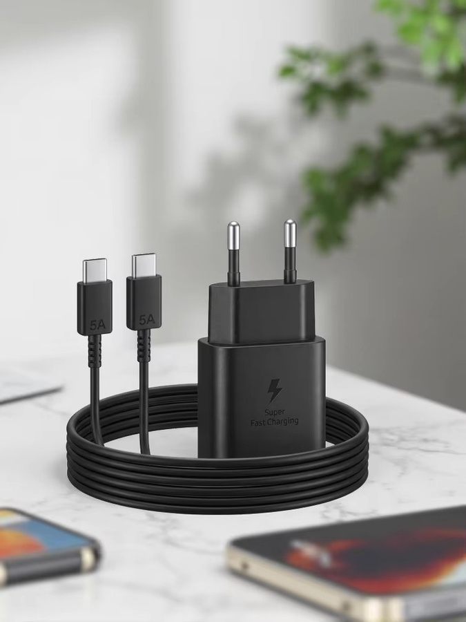 Samsung 25W USB-C Ladegerät Netzadapter in Schwarz für Galaxy S24 S23 S22 S21 S20 Plus Note 20 und A-Serie sowie Z Flip und Fold - Bild 7