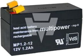 Hückmann Multipower Blei-Akku MP1,2-12 Pb12V/1,2Ah in Schwarz - Bild 1