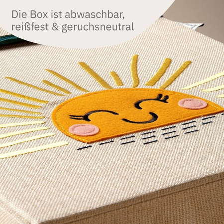 Lifeney Aufbewahrungsbox mit Deckel und Griffen, Farbe: Beige, B/T/H: 33 x 33 x 33 cm