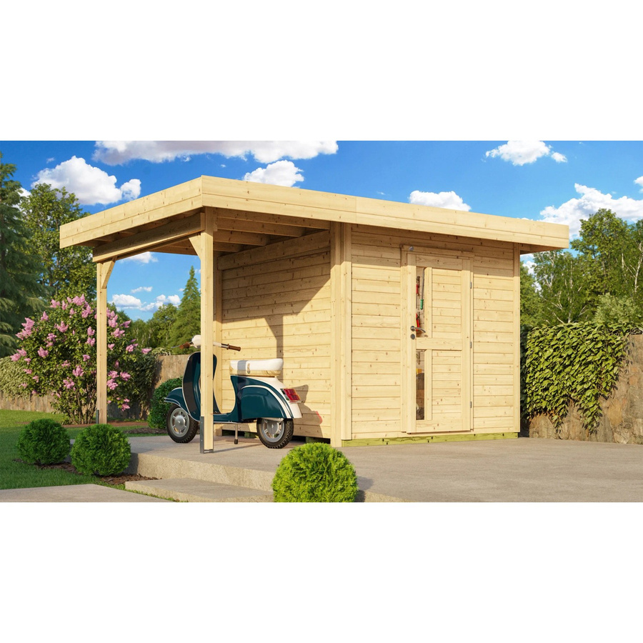 WEKA Holz-Gartenhaus Designhaus 172 mit Flachdach in Braun, B/T: 430 x 314 cm - Bild 2