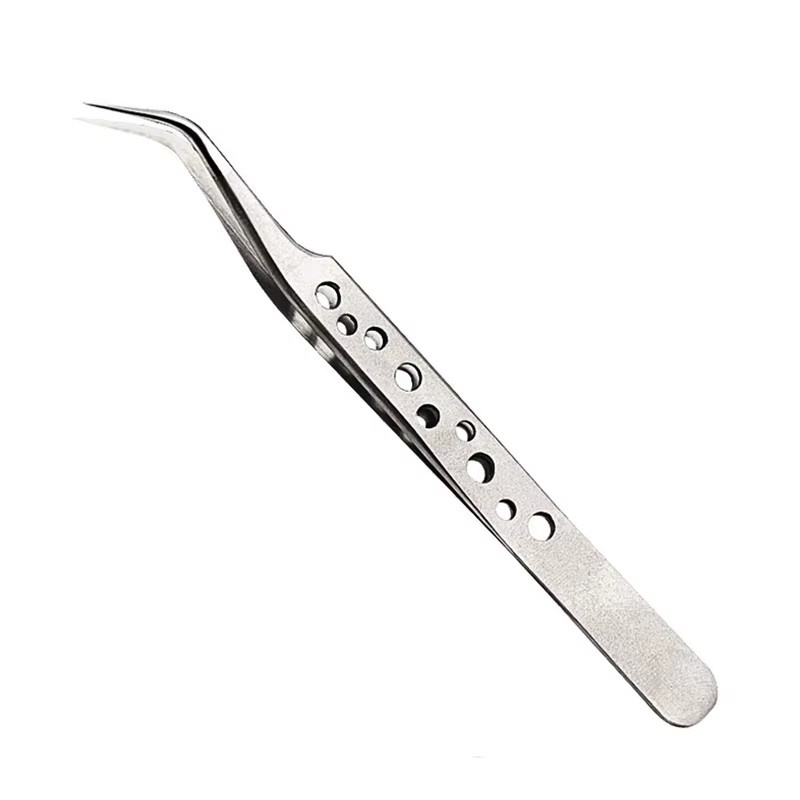 Antistatische Präzisionspinzetten aus Edelstahl in Silber für Handy-Reparaturen und DIY-Handwerk, Set mit gebogenen und geraden Spitzen - Bild 4