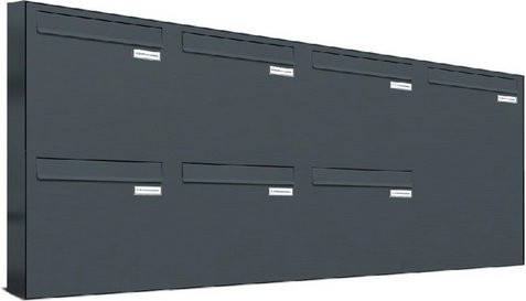 AL Briefkasten für 7 Parteien mit Zaundurchwurf, Farbe: Grau, B/H/T: 153,6 x 68,4 x 11,6 cm - Bild 1