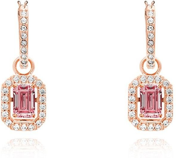 Swarovski Creolen mit Anhänger, Roségold, Weiß, Kristall, Damen - Bild 1