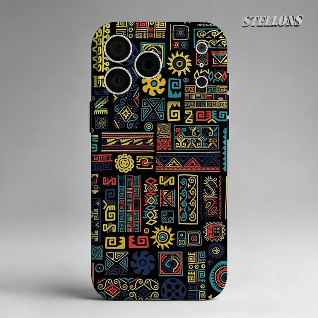 Potdemiel Azteken-Tribal Handyhülle für iPhone 17 16 15 14 13 Pro Max Plus, magnetisch, Multicolor - Bild 1