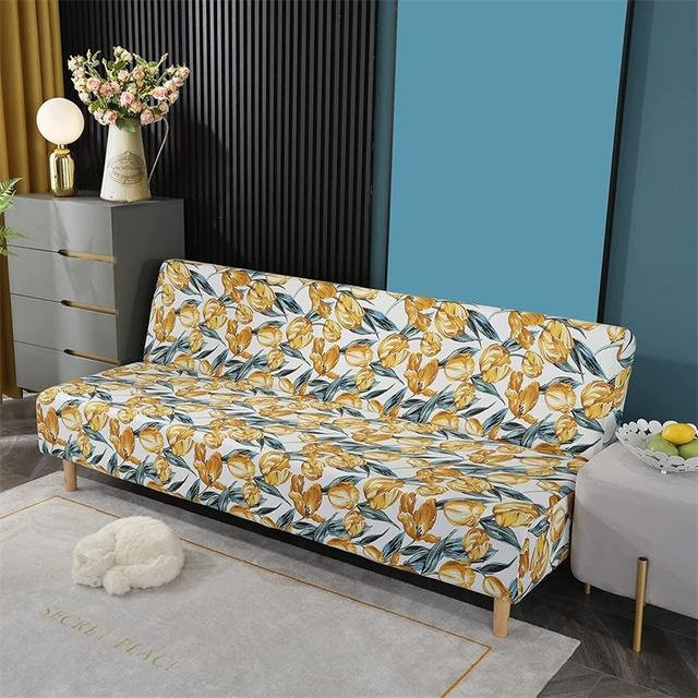 Bohemia Klappsofa-Bettbezug in Multicolour mit floralem Boho-Design, elastischer Spandex-Schonbezug ohne Armlehne, rutschfest und waschbar, Breite: 180-210 cm - Bild 1