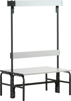 Sypro Umkleidebank mit Garderobenteil aus Edelstahl und Alu, anthrazit, Breite: 101,5 cm - Bild 1