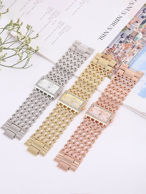 RUNERR Damenuhr-Set, Quarzuhr, Edelstahl, Diamantbesetzt, Weiß, Damen - Bild 1