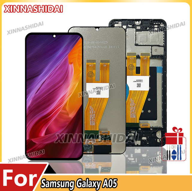 Samsung Ersatz LCD Digitizer Einheit mit Rahmen für A05, A055, A055F, 6,7 Zoll, Schwarz - Bild 1