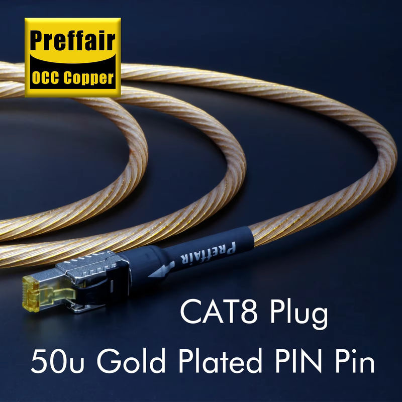 Preffair Cat8 Ethernet LAN Kabel mit RJ45-Schnittstelle in Sterlingsilber und Gold - Bild 4