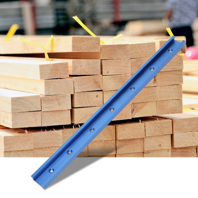Aramox Aluminium T-Schlitz Gehrung-Spur-Jig für die Holzbearbeitung und Frästische in Silber und Blau - Bild 1