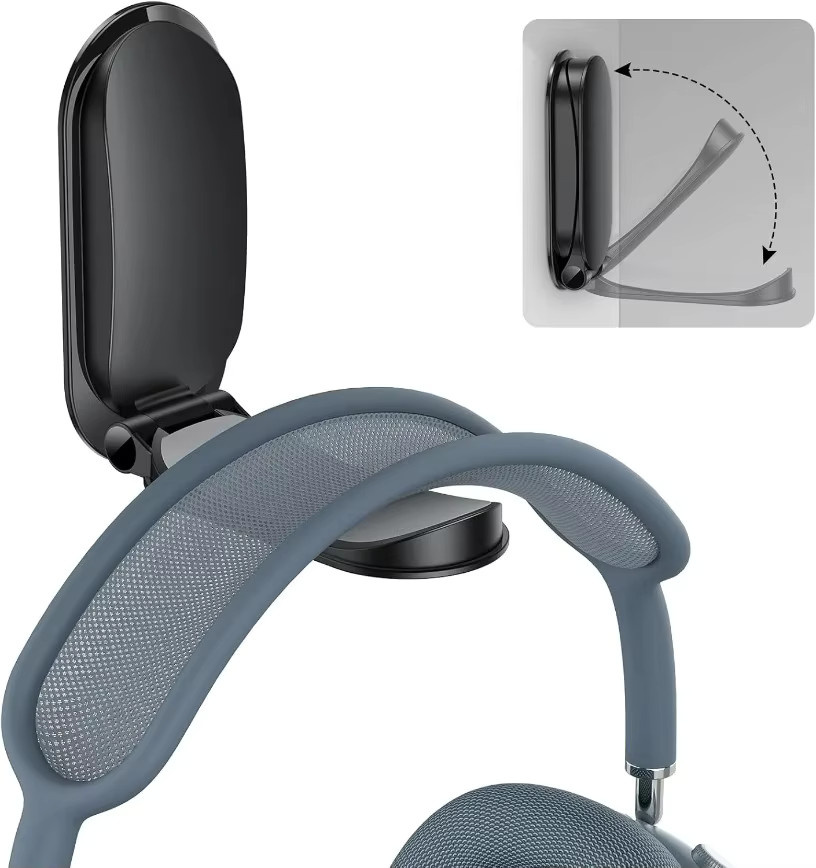 VIKEFON Magnetischer Kopfhörerständer in Schwarz als Headset-Aufhänger unter der Schreibtischhalterung für Gaming-Kopfhörer - Bild 2