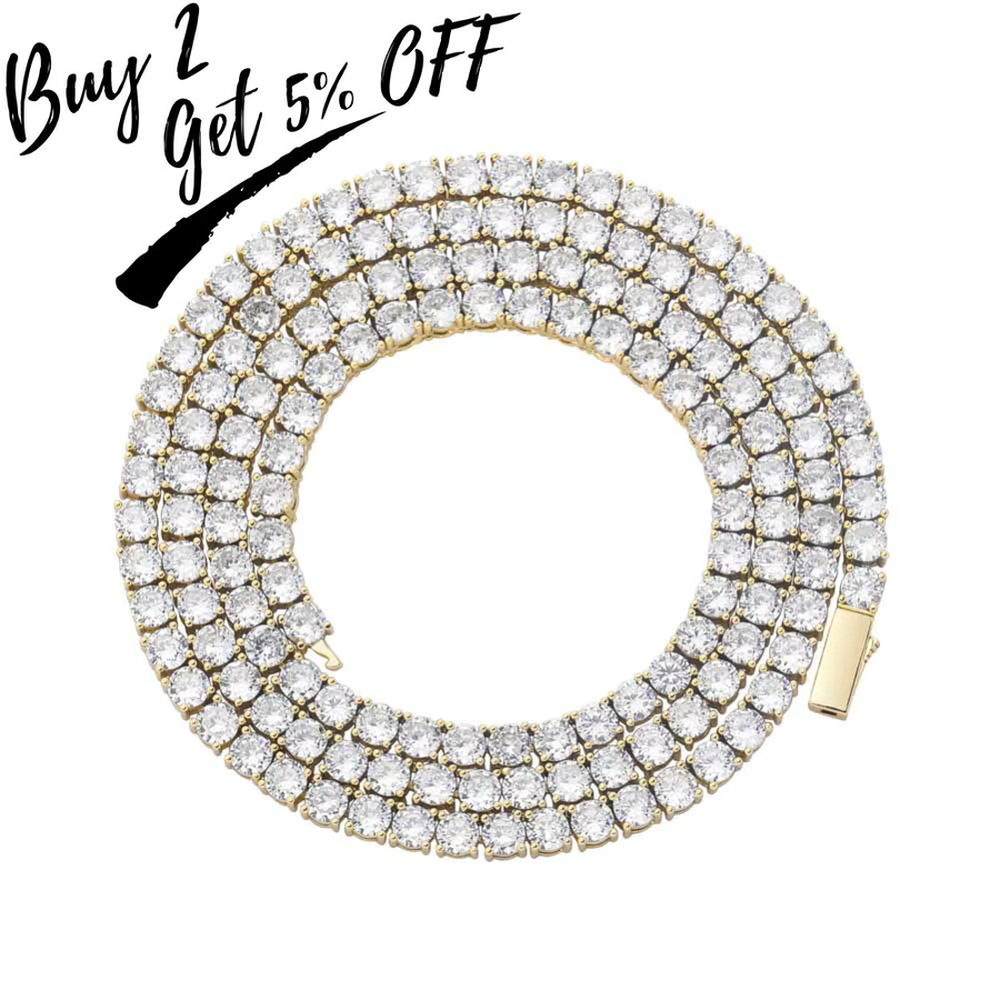 TOPGRILLZ Halskette, Iced Out, Kubikzirkonia, Gold silber Farbe, Unisex - Bild 1