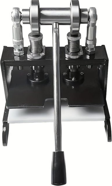 Manuelle Stanzmaschine aus Metall in Schwarz zum Schneiden und Stanzen von Leder- und Stoffproben, B/T/H: 25,0 x 20,0 x 20,0 cm - Bild 1