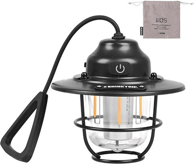 TOMTOP JMS Schnurlose Retro-Campinglampe als tragbare Hängeleuchte mit Akku in Schwarz oder Grün - Bild 1