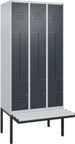 C+P Z-Spind Classic PLUS Sitzbank mit 6 Fächern und Zylinderschloss, auskragendes Design, B/T/H: 212,0 x 90,0 x 81,5 cm - Bild 1