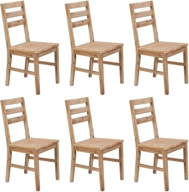 Set aus 6 vidaXL Esszimmerstühlen aus Akazie Massivholz in Braun - Bild 1