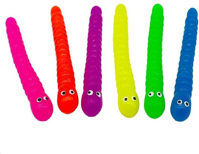 BC Pet Supplies Bunte Raupe Zugwurm Nudel Fidget, 6-teiliges Set - Bild 1