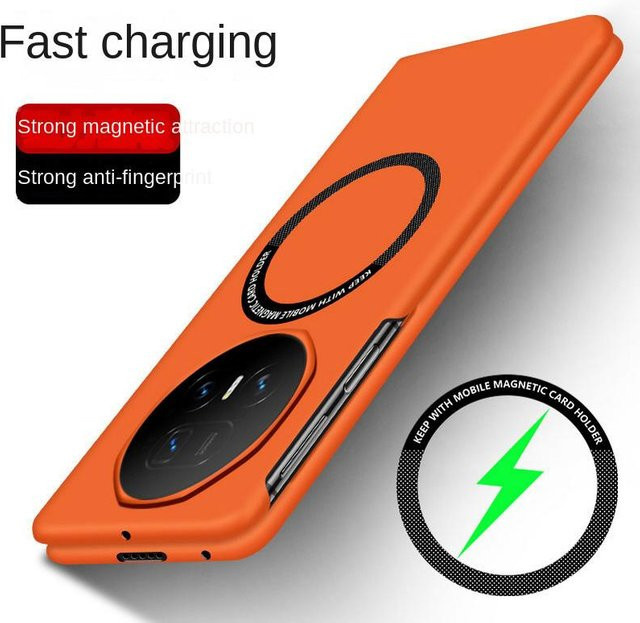 Ultradünne rahmenlose Magsafe Magnet-Handyhülle für Honor Magic V5 V3 V2 Vs3 Vs2 in Orange - Bild 1