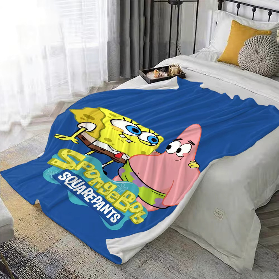 Potdemiel Anime Spongebob Überwurfdecke in Blau für Erwachsene - Bild 2