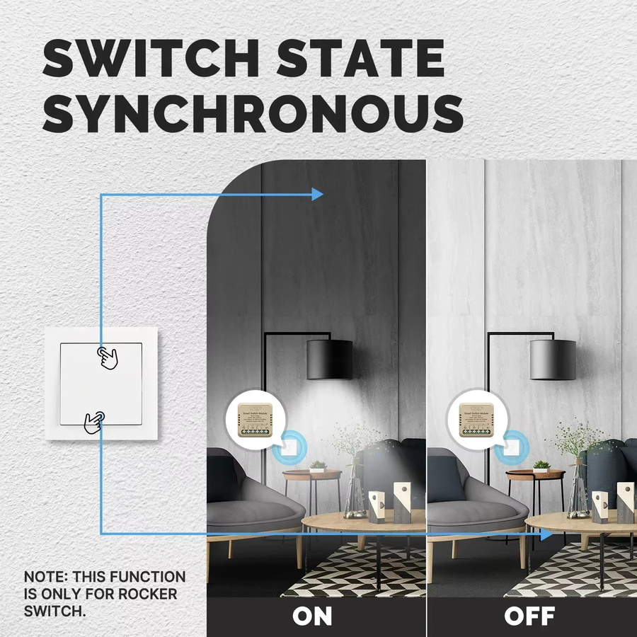 MOES Tuya Mini Smart Switch DIY Modul WiFi Zigbee Licht Dimmer Schalter in Weiß mit App-Fernbedienung und Kompatibilität für Alexa und Google Assistant - Bild 5
